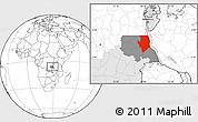 Blank Location Map of Kalemie, highlighted parent region, highlighted grandparent region