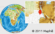 Physical Location Map of Kalemie, highlighted grandparent region