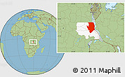 Savanna Style Location Map of Kalemie, highlighted parent region