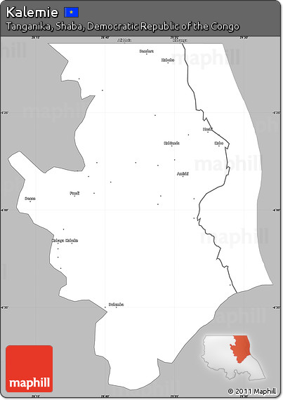Gray Simple Map of Kalemie, single color outside