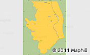 Savanna Style Simple Map of Kalemie, single color outside