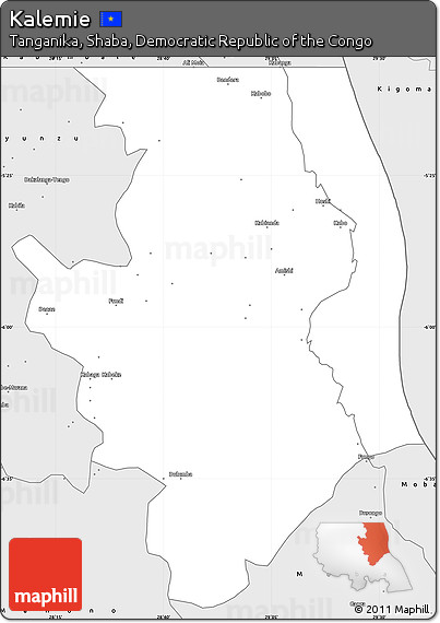 Silver Style Simple Map of Kalemie