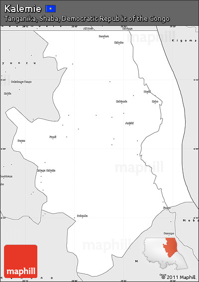Silver Style Simple Map of Kalemie