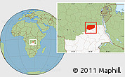 Savanna Style Location Map of Kongolo, highlighted grandparent region