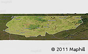 Satellite Panoramic Map of Kongolo, darken