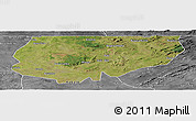 Satellite Panoramic Map of Kongolo, desaturated