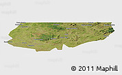Satellite Panoramic Map of Kongolo, single color outside
