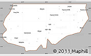 Gray Simple Map of Kongolo, cropped outside