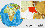 Physical Location Map of Tanganika, highlighted parent region