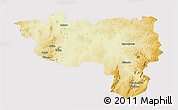 Physical 3D Map of Manono, cropped outside