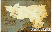 Physical 3D Map of Manono, darken