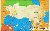 Physical 3D Map of Manono, political outside