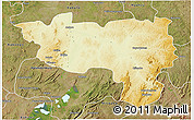 Physical 3D Map of Manono, satellite outside