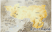 Physical 3D Map of Manono, semi-desaturated