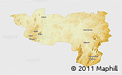 Physical 3D Map of Manono, single color outside