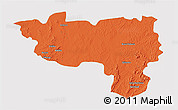 Political 3D Map of Manono, cropped outside