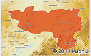 Political 3D Map of Manono, physical outside