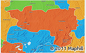 Political 3D Map of Manono
