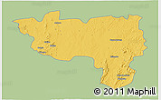 Savanna Style 3D Map of Manono, single color outside