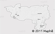 Silver Style 3D Map of Manono, single color outside