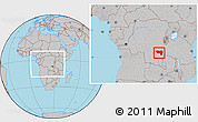 Gray Location Map of Manono, within the entire country