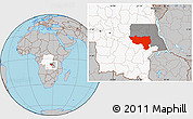 Gray Location Map of Manono, highlighted country, highlighted parent region