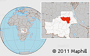 Gray Location Map of Manono, highlighted grandparent region