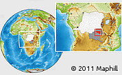 Physical Location Map of Manono, highlighted country, highlighted grandparent region, within the entire country