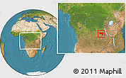 Satellite Location Map of Manono, within the entire country