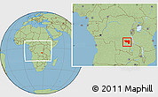 Savanna Style Location Map of Manono, within the entire country