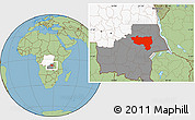 Savanna Style Location Map of Manono, highlighted country, highlighted grandparent region