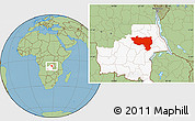 Savanna Style Location Map of Manono, highlighted grandparent region