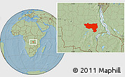 Savanna Style Location Map of Manono, hill shading