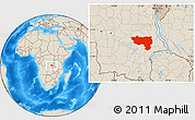Shaded Relief Location Map of Manono