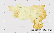Physical Map of Manono, cropped outside