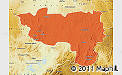 Political Map of Manono, physical outside