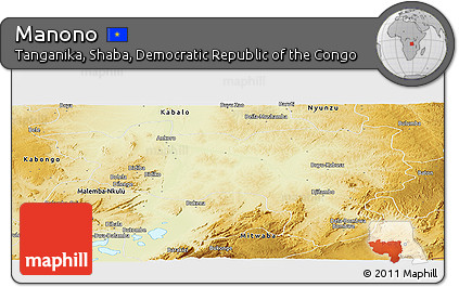 Physical Panoramic Map of Manono