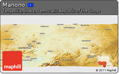 Physical Panoramic Map of Manono