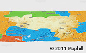 Physical Panoramic Map of Manono, political outside