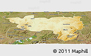 Physical Panoramic Map of Manono, satellite outside