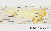 Physical Panoramic Map of Manono, shaded relief outside