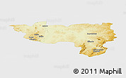 Physical Panoramic Map of Manono, single color outside