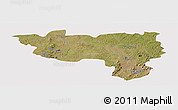 Satellite Panoramic Map of Manono, cropped outside