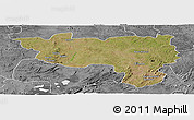 Satellite Panoramic Map of Manono, desaturated