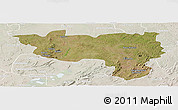 Satellite Panoramic Map of Manono, lighten