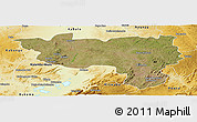 Satellite Panoramic Map of Manono, physical outside