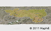 Satellite Panoramic Map of Manono, semi-desaturated