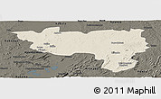 Shaded Relief Panoramic Map of Manono, darken