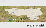 Shaded Relief Panoramic Map of Manono, satellite outside