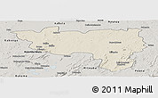 Shaded Relief Panoramic Map of Manono, semi-desaturated